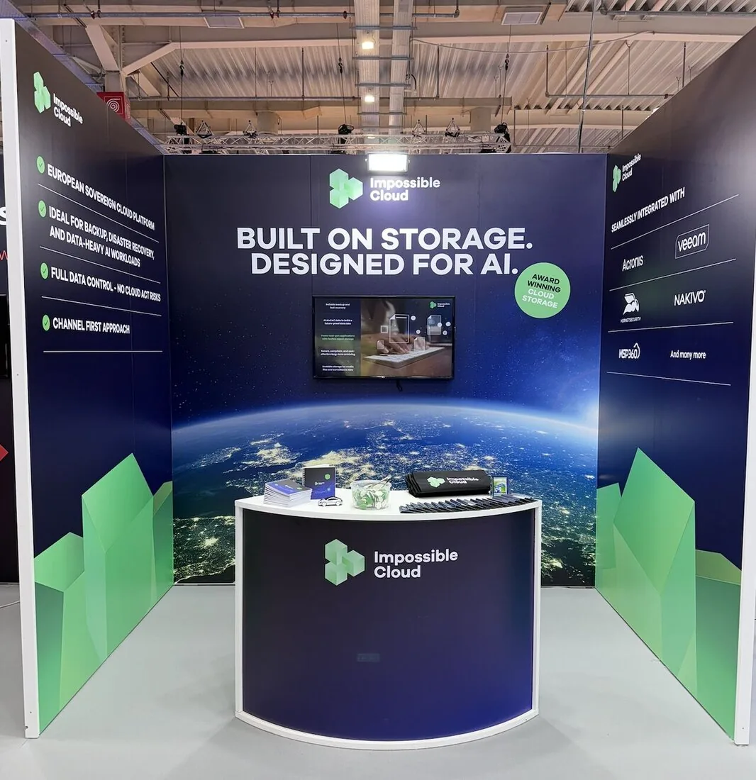Impossible Cloud booth at a partner event in Athens